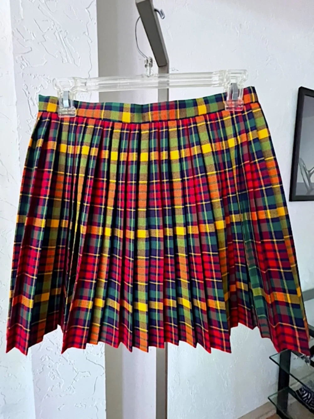 Gucci Girls' Tartan Wool  pleated  multi colour skirt | Size: 12